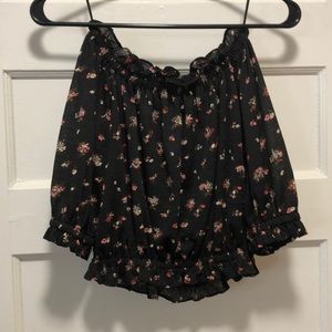 Express Floral off the shoulder top